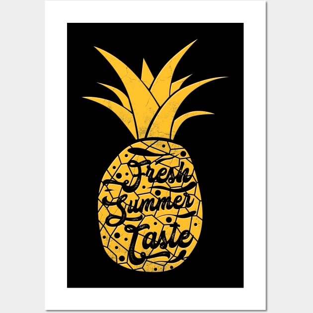 Retro Pineapple Summer Wall Art by Imutobi